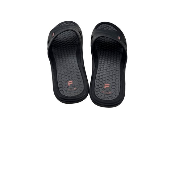 Fila Size 10 Casual Flip Flops Rubber Slides Sandals Textured Sole Navy Blue - Picture 5 of 9
